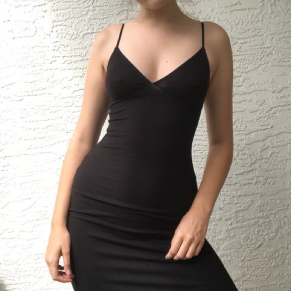 American Apparel Bodycon Black Midi Dress